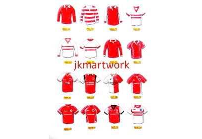 Stirling Albion FC Retro Shirts Wall Art Print